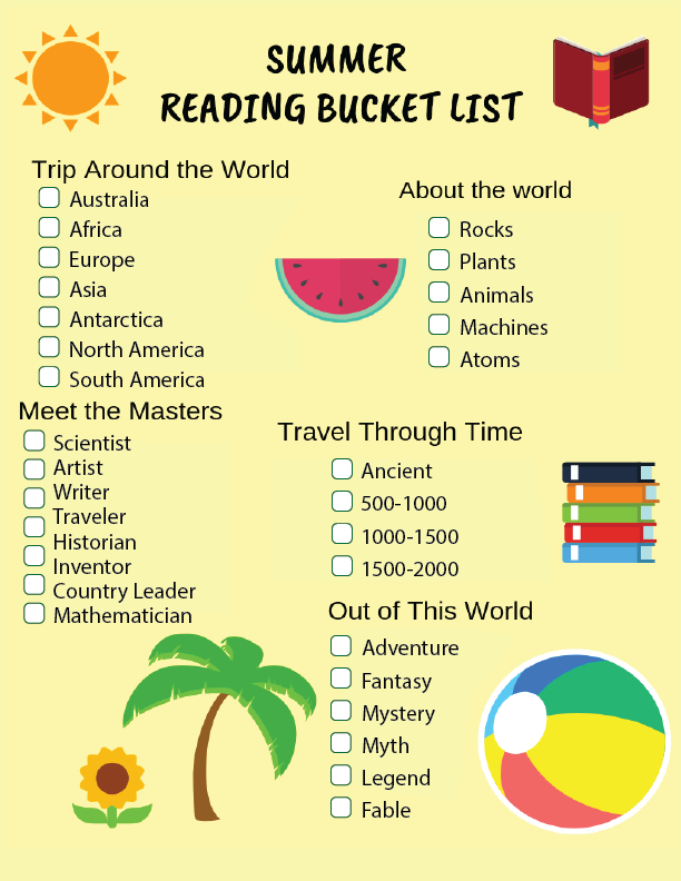 Free Printable Summer Reading Bucket List